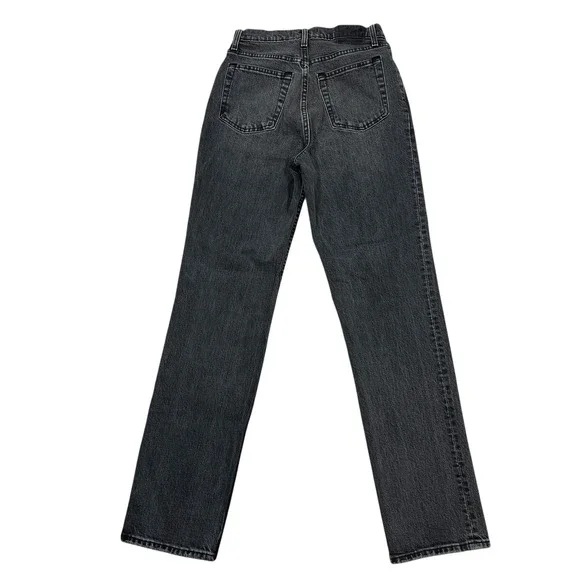 Abercrombie 90s Straight Jeans 4-Long/27L Ultra High-Rise Black Wash Retro Goth - Picture 2 of 9